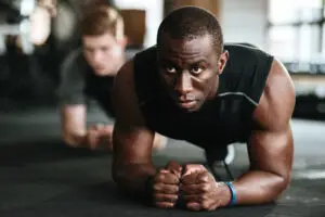 man doing a plank