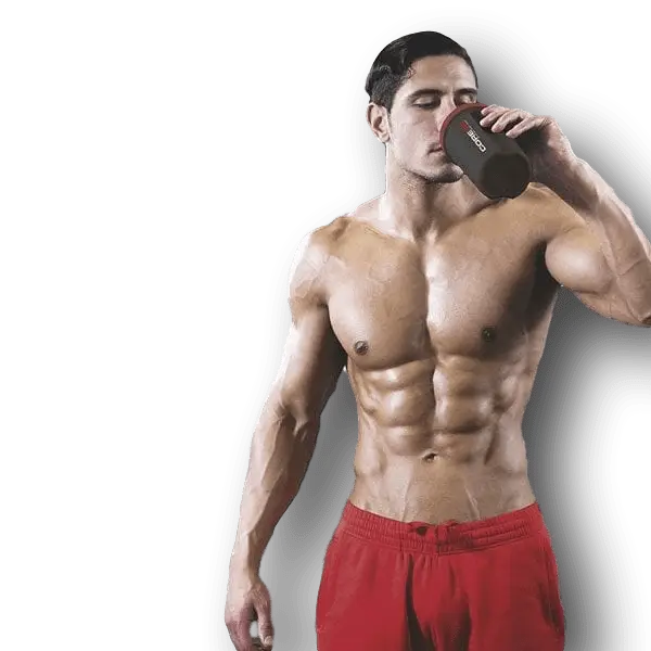 athlete with shaker cup