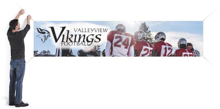 Banner displaying valleyview football players